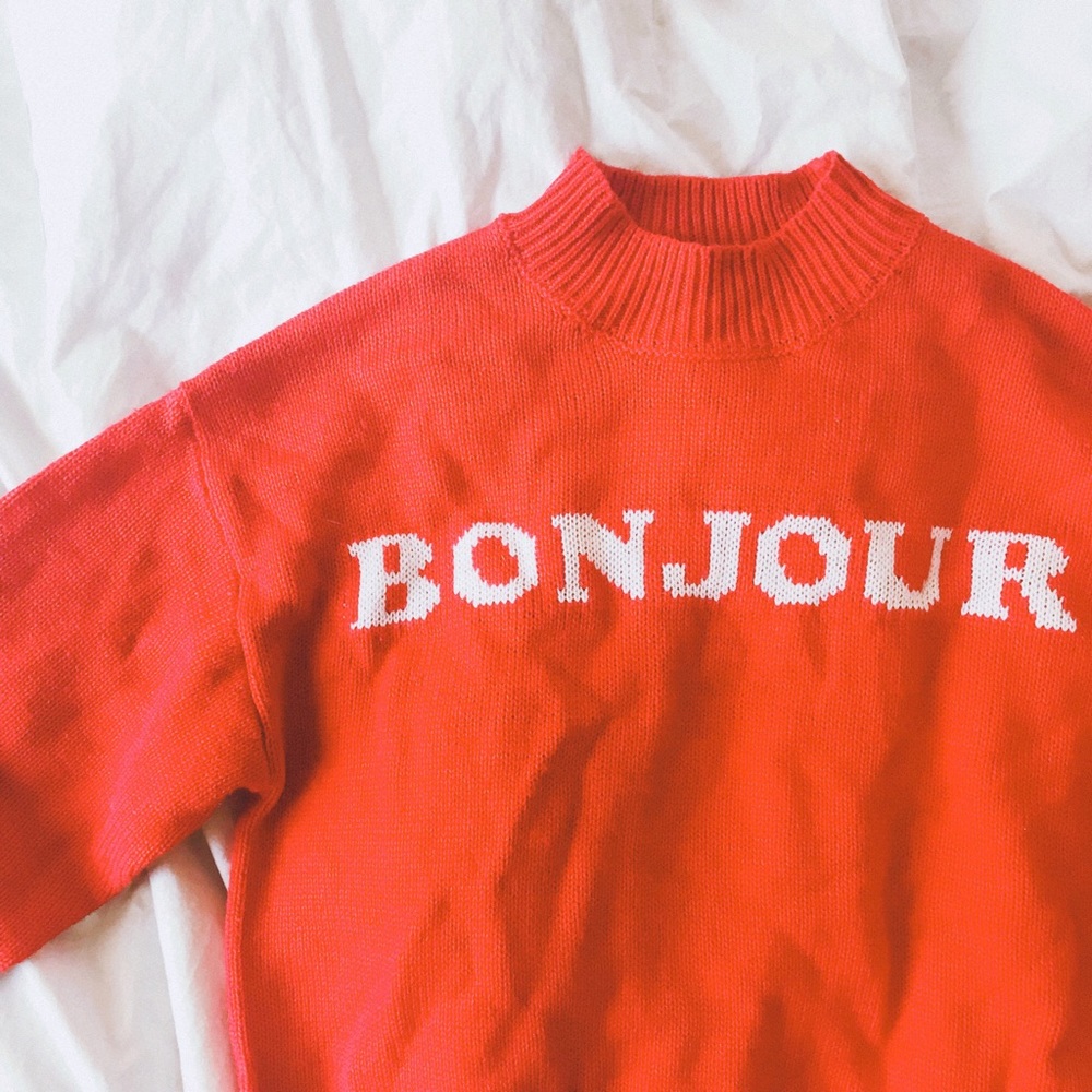 Turtleneck bonjour sweater